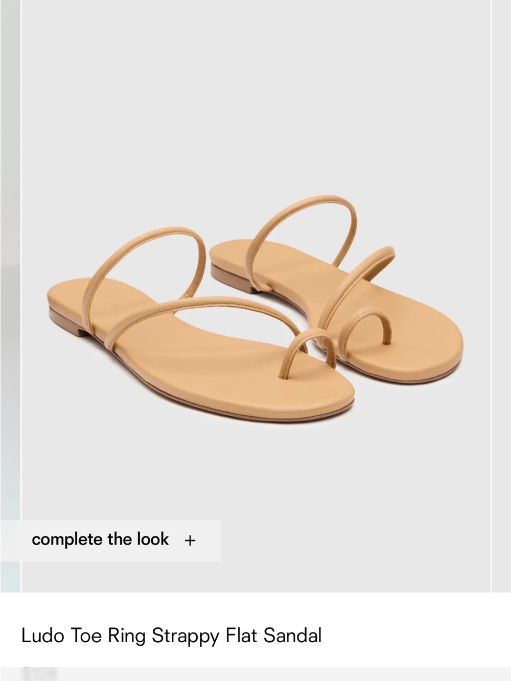 Reformation Tan Strappy Toe-Ring Flat Sandal